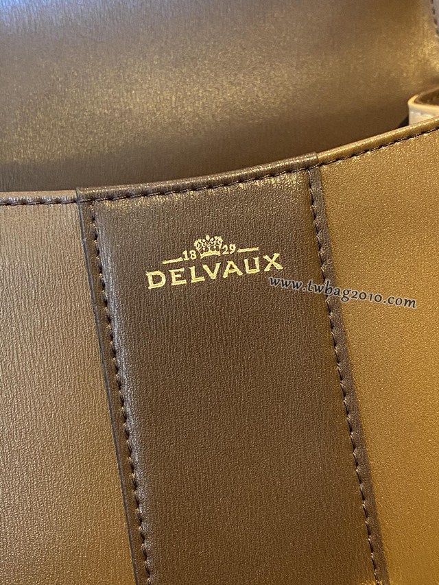Delvaux專櫃新款咖啡三拼比利時手提肩背女包 德爾沃新版雙環brillant box皮小號手袋 bxs1110